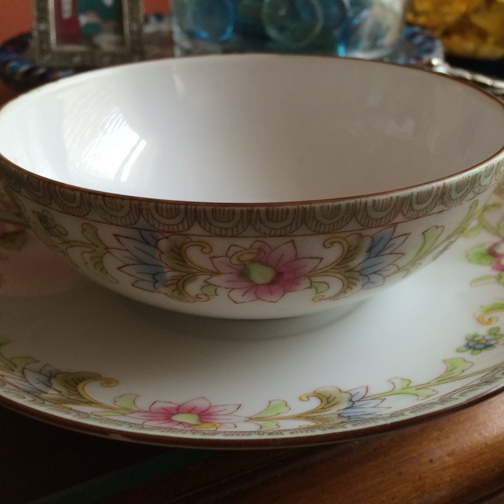 Noritake Floral Dinnerware Set with Pink and Blue Accents
